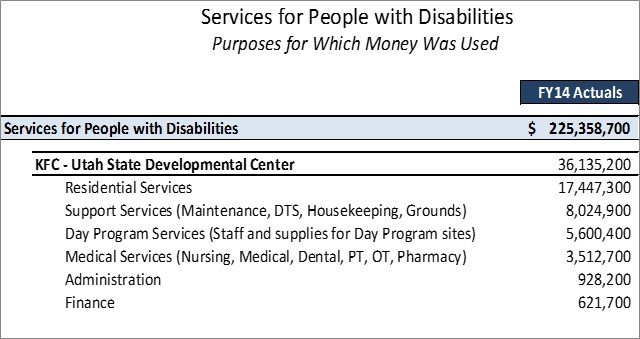 Utah State Developmental Center Detailed Purposes